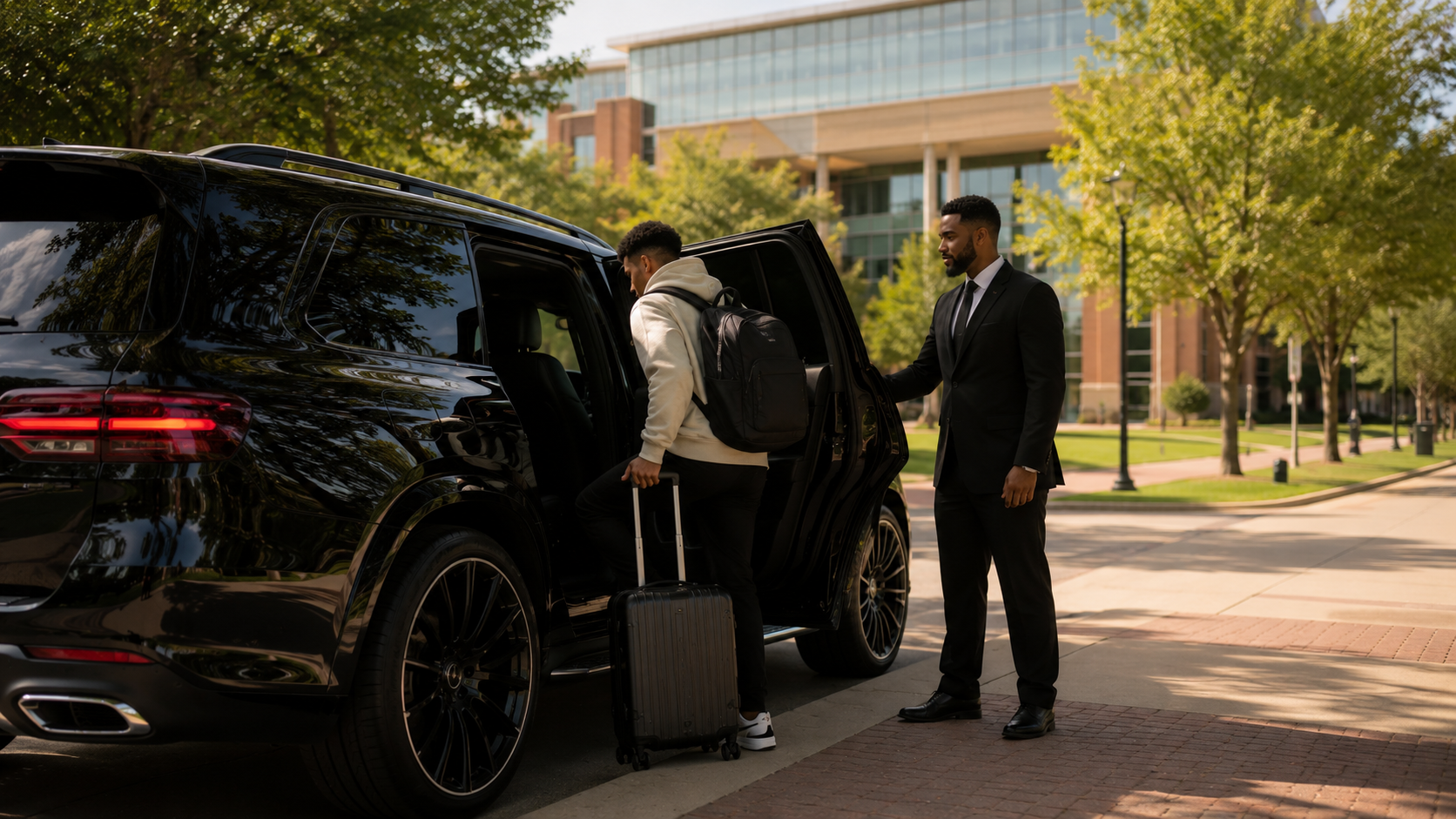 Luxury SUV outside UTD campus